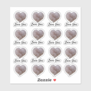 Sticker Améthyste rose Cristal Coeur Vous Aime