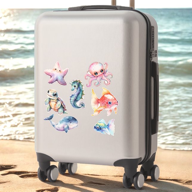 Sticker Amis aquatiques aquarelle (Créateur téléchargé)