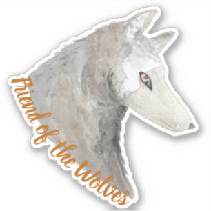 Sticker Amis des loups de l'aquarelle