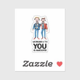 Sticker Amis du travail - Deux hommes