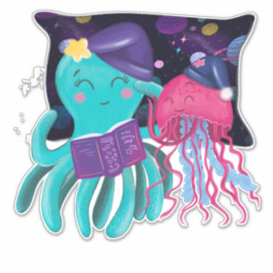 Sticker Amis Pieuvre Méduse Chambre Enfants Heures de somm
