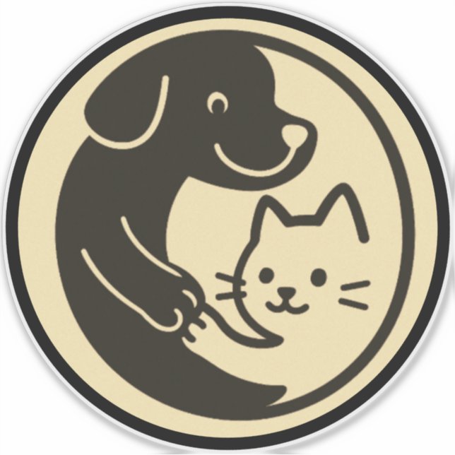 Sticker Amitiés entre chiens et chats  (Devant)