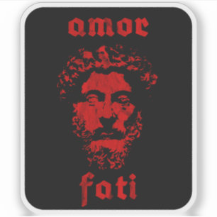 Sticker Amor Fati - Marcus Aurelius (rouge vintage)