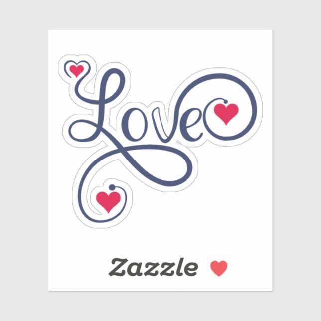 Sticker Amour avec coeur (Feuille)