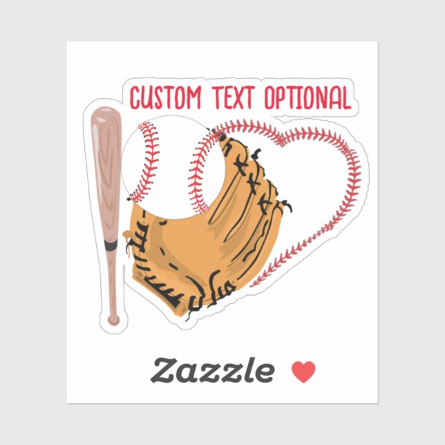 Sticker Amour baseball, Glove et chauves-souris (Feuille)