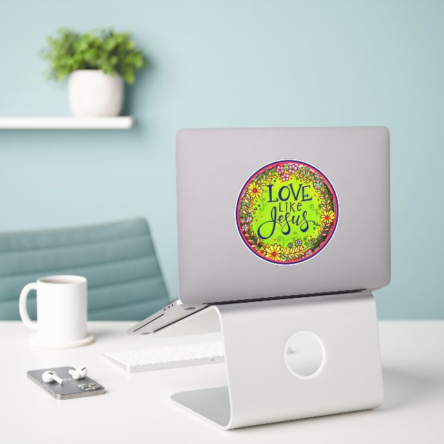 Sticker Amour Comme Jésus Inspirant Amusant Inspiritisme F (Ordinateur portable sur le bureau)