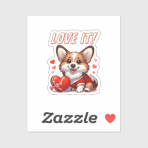 Sticker Amour de Corgi Mignon