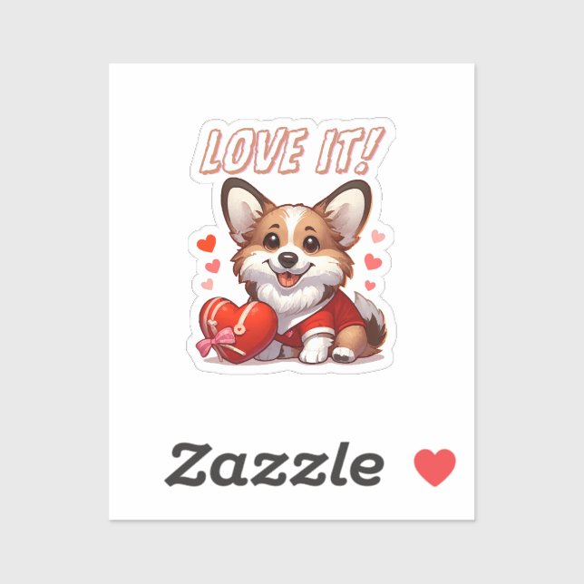 Sticker Amour de Corgi Mignon (Feuille)