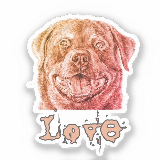 Sticker Amour de Rottweiler (Recto)