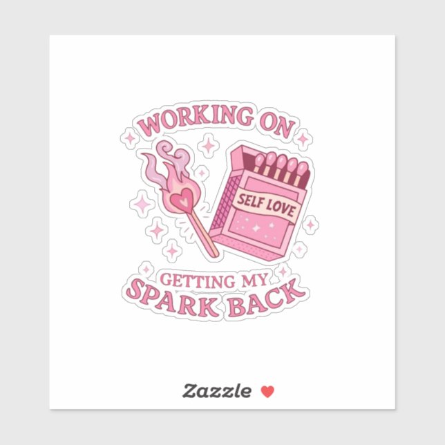 Sticker Amour de soi Spark Rose Allumette Empowerment (Feuille)