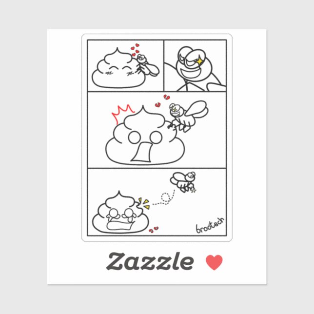 Sticker Amour et trahison - Brootsch le PooPoo (Feuille)