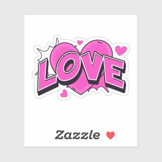 Sticker AMOUR Petit, 3,2 cm (1,25") (Feuille)