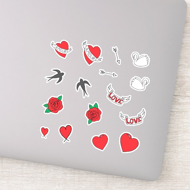 Sticker Amour rétro mariage (Détail)