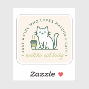 Sticker Amoureuse de matcha et de chats drôle juste une fi
