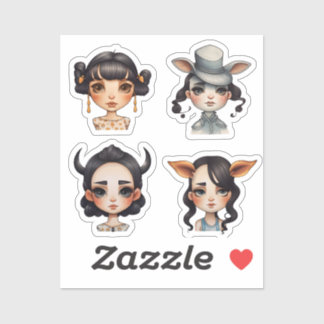 Sticker Amoureuse des animaux fille