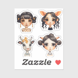 Sticker Amoureuse des animaux fille