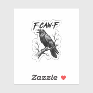 Sticker Amoureux de corbeau F Caw F Mème Style Classique