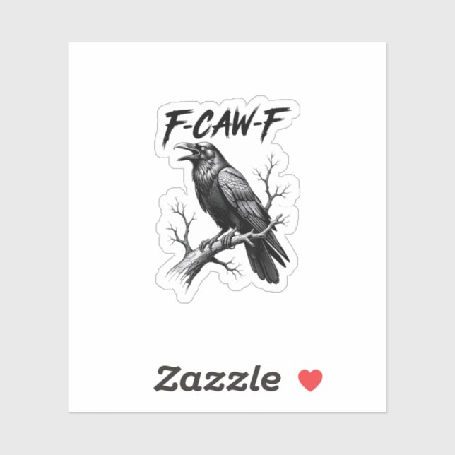 Sticker Amoureux de corbeau F Caw F Mème Style Classique (Feuille)