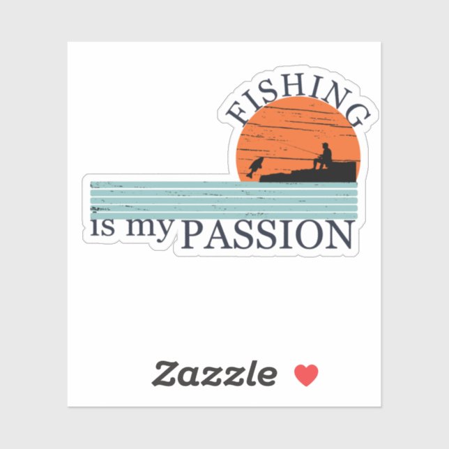 Sticker Amoureux de la pêche vintage (Feuille)