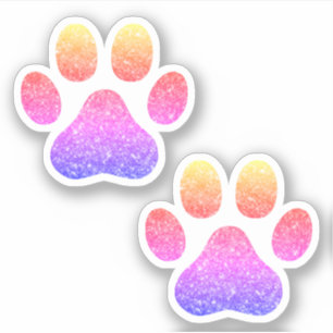 Sticker Amoureux des animaux de compagnie aux empreintes d