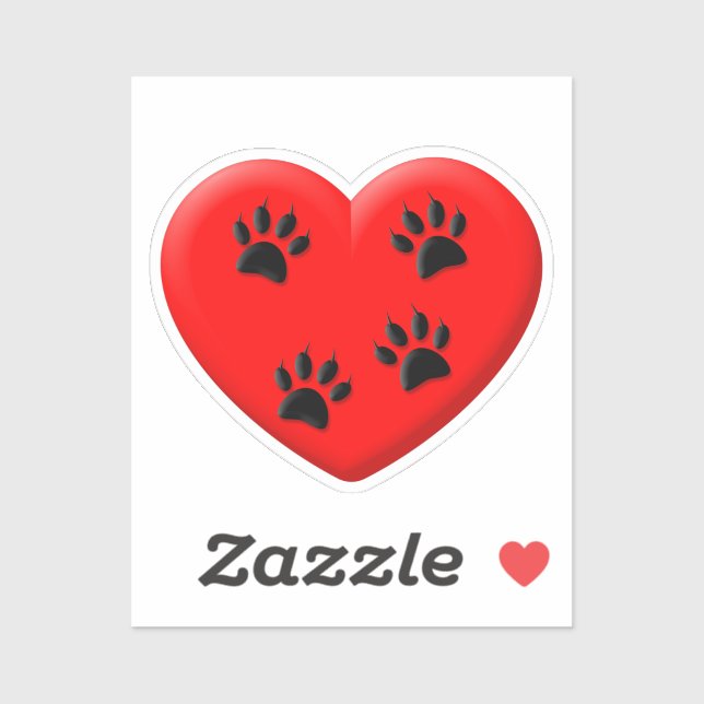 Sticker Amoureux des chats Rouge Coeur Et Pâtes Classique (Feuille)