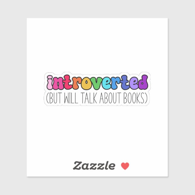 Sticker Amoureux des livres introverti (Feuille)