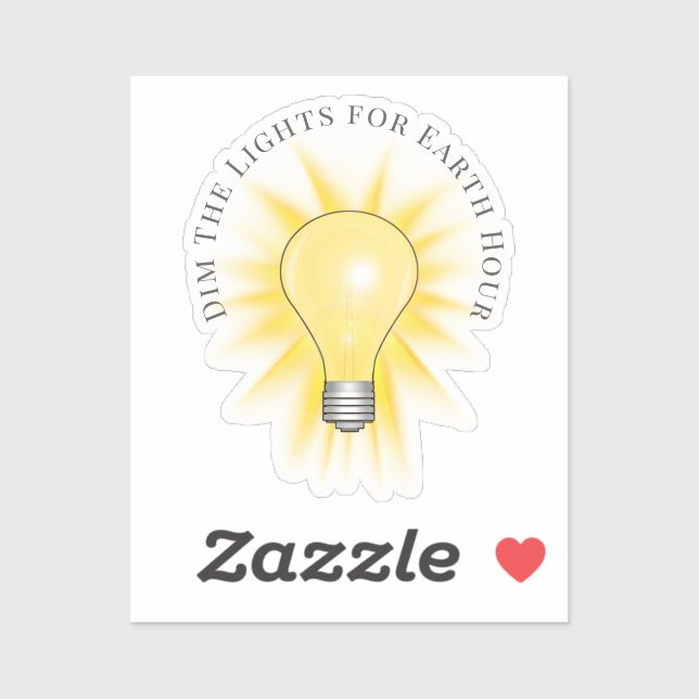 Sticker Ampoule lumineuse Dim Les lumières Heure de la Ter (Feuille)