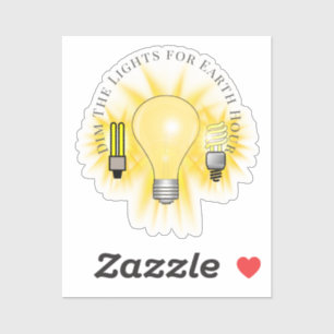 Sticker Ampoules lumineuses Dim The Lights Earth Hour