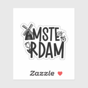 Sticker Amsterdam Pays-Bas Souvenir de voyage