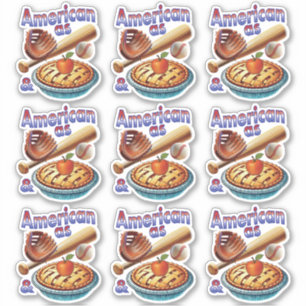 Sticker Amusant américain comme Baseball & Pomme Pie