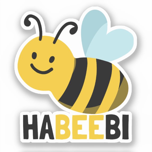 Sticker Amusant Cute Habeebi Bee Pun Habibi (Recto)