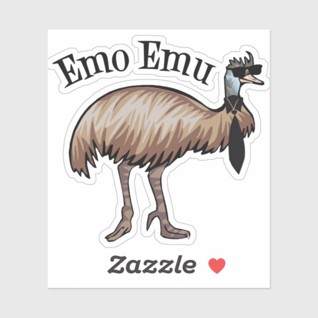 Sticker Amusant Emo Emu (Feuille)