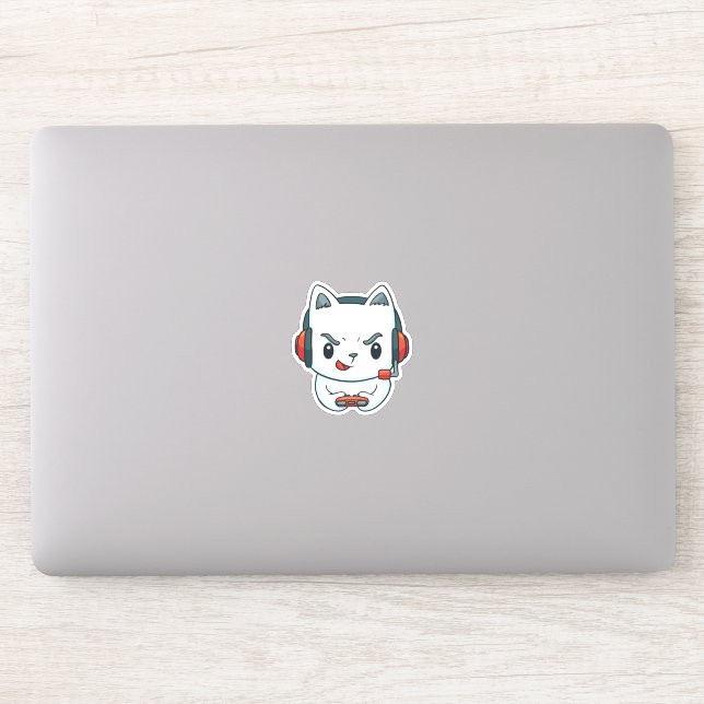 Sticker Amusant gamer Kitten (Ordinateur)