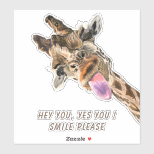 Sticker amusant Giraffe - Texte personnalisé