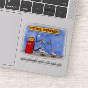 Sticker Amusant goéland de mer petrel caricature humour