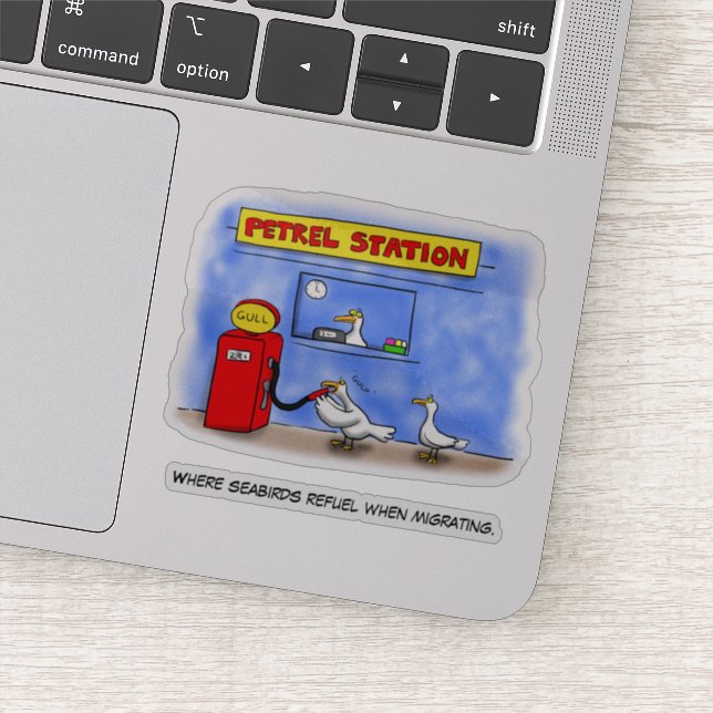 Sticker Amusant goéland de mer petrel caricature humour (Détail)