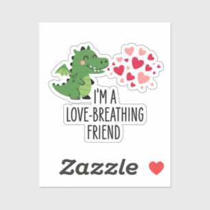 Sticker Amusant Mignon Amour Dragon Ami Respirant