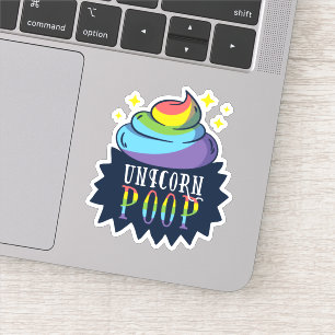 Sticker Amusant Unicorn Poop Emoji Rainbow Cute