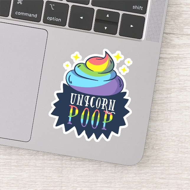 Sticker Amusant Unicorn Poop Emoji Rainbow Cute (Détail)