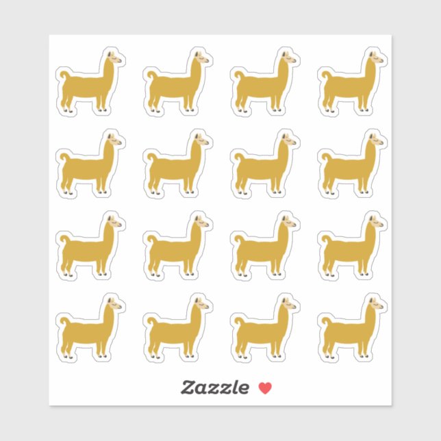 Sticker Amusante Llama Animal (Feuille)
