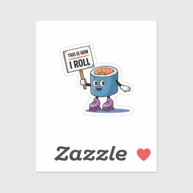 Sticker Amusants Kawaii Sushi roulis (Feuille)