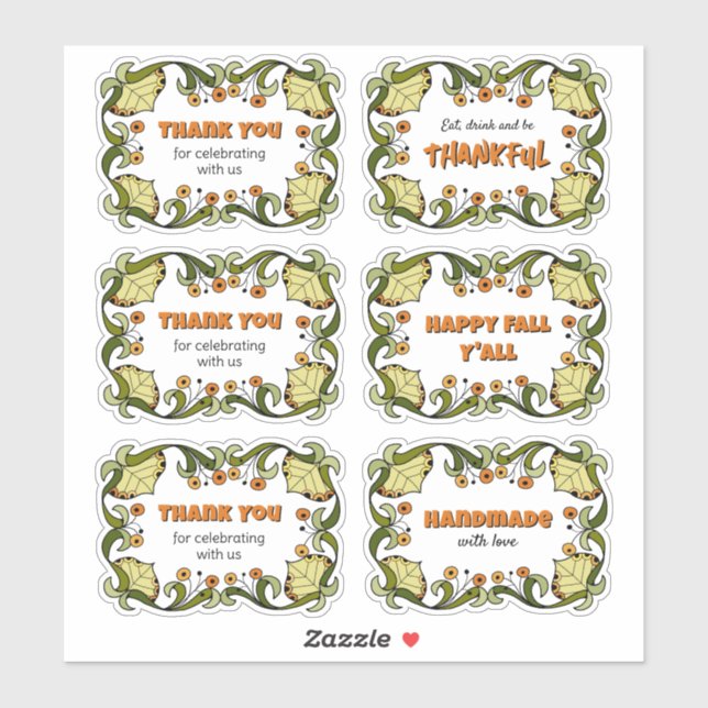 Sticker Amusement de Thanksgiving d'automne Set de fête CC (Feuille)