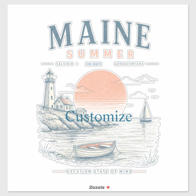 Sticker Amusement d'été dans le Maine Thunder_Cove (Feuille)