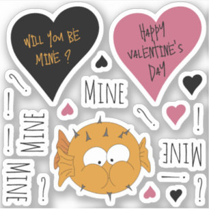 Sticker Amusement Mine Mine Mine Valentines Puffer Thème