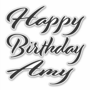 Sticker Amy Nom Prénom Anniversaire de la Broderie noire