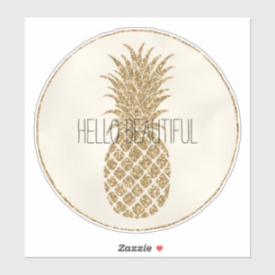 Sticker Ananas à Parties scintillant d'or