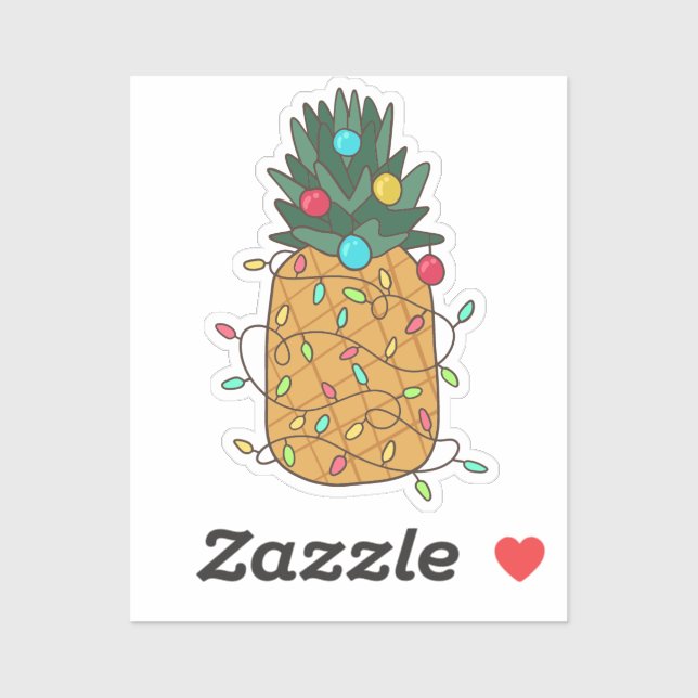 Sticker Ananas de Noël tropical (Feuille)