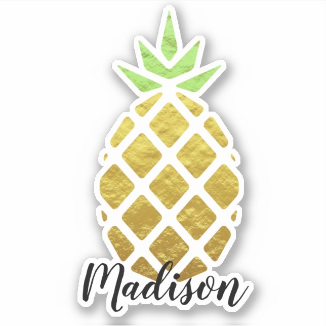 Sticker Ananas d'or | Coupe personnalisée (Devant)
