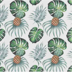 Sticker Ananas motif d'aquarelle des fruits et feuilles tr