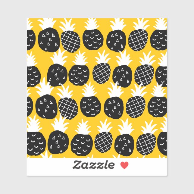 Sticker Ananas noir (Feuille)